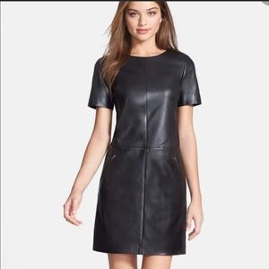 Halogen Real Leather Panel Dress